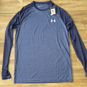 Under Armour Men's Slate and Navy Long Sleeve Tee